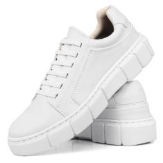Tênis Masculino Branco Casual Overnside Estiloso Sola Alta Sneaker Chu