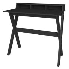 Mesa Para Escritório Escrivaninha Home Office Itália A02 Preto - Lyam 
