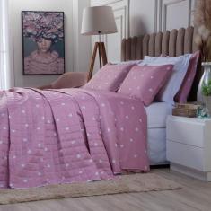 Colcha Kit Cobre Leito Cama Queen 3 Peças Essencialle Algodão 160 Fios