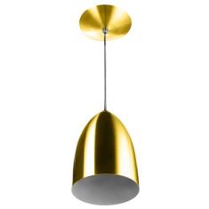 Lustre Pendente Cone De Alumínio 20x14cm Dourado - MARRYLUZ