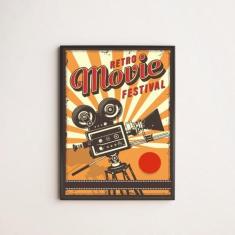 Quadro Decorativo Retrô Movie Festival 45x34cm - com vidro - Quadros O
