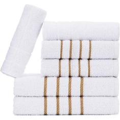 Jogo De Toalhas 6 Pçs 2 Banho 2 Rosto 2 Piso Montreal 100% Algodão Branco