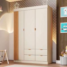 Guarda-Roupa Infantil Ayla 3 pt 4 gv Off White