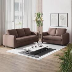 Conjunto Sofá 2 e 3 Lugares em Veludo Orquídea CabeCasa MadeiraMadeira