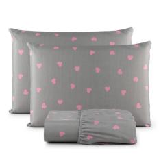 Jogo De Lençol Casal 3 Peças Basic Estampado 180 Fios Percal - Lonhnho