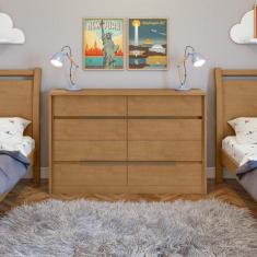 Cômoda Urban 8 Gavetas Amêndoa Clean - Móveis Lopas