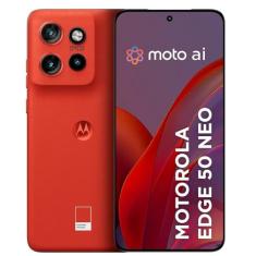 Smartphone Motorola Edge 50 Neo 5G - 256GB 16GB (8GB RAM+8GB Ram Boost) 50MP Sony Camera Moto AI Ultrarresistencia militar - Poinciana Vegan Leather
