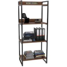 Estante Multiuso 4 Prateleiras Escritório Estilo Industrial Form 146x6