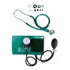 Kit Esfigmomanômetro + Estetoscopio Rappaport Premium,  Verde
