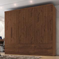 Guarda-roupa Casal 6 Portas 6 Gavetas Maximus Plus Jacarandá