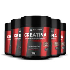 5x creatina em pó 3g pura hf suplements 300g, PREMIUM