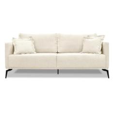 Sofá 3 Lugares Lazio Linho Rústico Natural 200 cm - Spezzia Decor