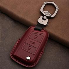 Capa para porta-chaves do carro, capa de couro inteligente, adequado para VW Polo Golf 7 Tiguan Skoda Octavia Kodiaq Karoq 2014 2015-2021, porta-chaves do carro ABS inteligente para chaves