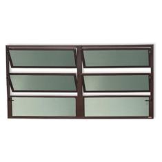 Janela de Alumínio Basculante 2 Seções 60x150cm Vidro Mini Boreal Plus Brimak Corten
