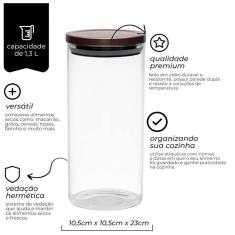Pote Hermético Vidro Borossilicato Bronze 1,3L - Mimo Style