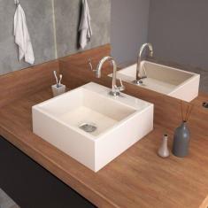 Kit Cuba Q355 com Torneira 1198 Metal e Válvula Click 1&quot;G e Sifão Pvc e Flexível Compace Bege