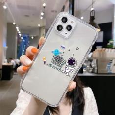 Capa de telefone astronauta para iPhone 11 13 14 Pro Max 12 XR 7 8 Plus X XS SE 2020 13 Mini 14promax 13promax Capas macias de silicone, UB06, para iphone 14 Pro