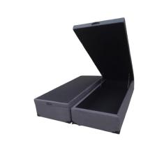 Cama Box Baú Casal Bipartido Suede Cinza