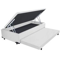 Cama Box Baú Solteiro 3 em 1 Auxiliar Bicama Espuma 88x188x44cm Vstore