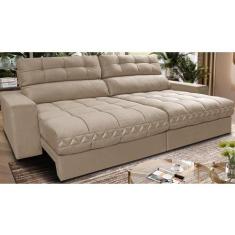 Sofá Retrátil e Reclinável 2,12m Molas Ensacadas Cama inBox Brasil Vel