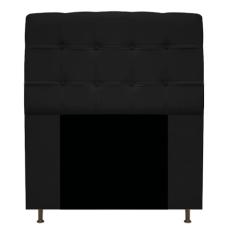 Cabeceira Estofada Mel com Capitonê 90 cm para Cama Box Solteiro Suede Preto Quarto - AM Decor
