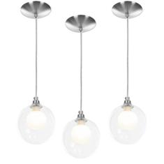 kit 3 Lustres Pendentes Harmony Bolinha Escovado - MARRYLUZ