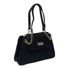 Bolsa Feminina Textura Soft Moderna Elegante Chenson, Preto, UN