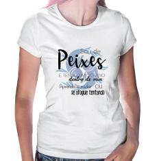 Baby Look Sou de Peixes - Foca na Moda, Branco, GGG