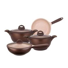 Conjunto De Panelas Gourmet MTA Belga Cerâmica Antiaderente 4 Peças Fr