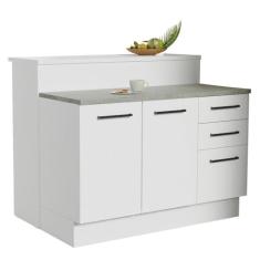 Ilha de Cozinha com Bancada e Balcão 120 cm Agata Madesa