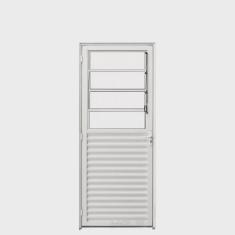 Porta de Alumínio com Basculante 210x80cm Lado Direito Hale Esquadrias