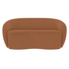 Sofá 3 Lugares Living Orgânico Sala De Estar 180cm Garbin K04 Bouclê Terracota - Mpozenato