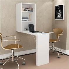 Escrivaninha Articulável Com ArmárioParede Cr30003 Branca