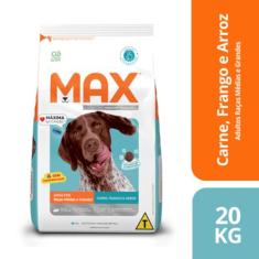 Ração Max para Cães Adultos Raças Médias e Grandes Carne, Frango e Arr