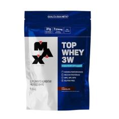 Top Whey 3W Whey Protein Isolado 1,8Kg Refil Max Titanium, Chocolate