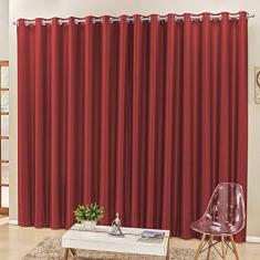Cortina 2 Mts Sala Quarto Escritório Semiblackout para Trilho Suisso Vermelho