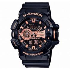 Relógio CASIO G-SHOCK masculino anadigi rosê GA-400GB-1A4DR