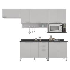 Cozinha Completa Bartira Rubi com 9 Portas, 3 Gavetas e 5 Prateleiras - 280cm de largura