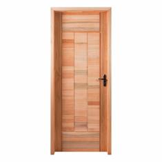 Kit Porta Pronta Maciça 214x89cm Eucalipto Esquerda Pm97 Cruzeiro Portas Nude