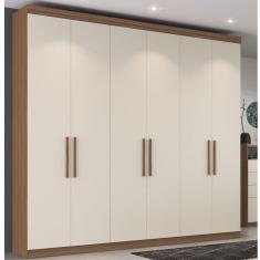 Guarda Roupa Casal 6 Portas Bélgica Edez Nogueira/Off White