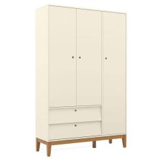 Guarda Roupa Infantil 3 Portas Unique Off White Eco Wood - Matic