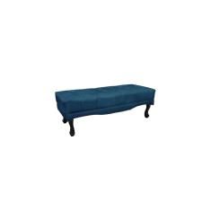 Recamier Calçadeira Decorativo Vicenza 90 cm Veludo Azul - Montanaris Decor
