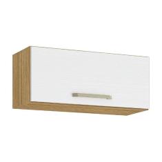 Armário Aéreo Geladeira De Cozinha E Lavanderia 1 Porta Módulo Madeirado/Branco Ametista Kits Paraná