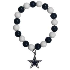 Pulseira com contas NFL Fan, Pulseira com contas de leque, Branco, One Size