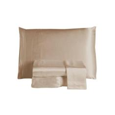 Jogo De Lençol Arya Queen 4 Peças Cetim Charmousse Brilhante Macio - N