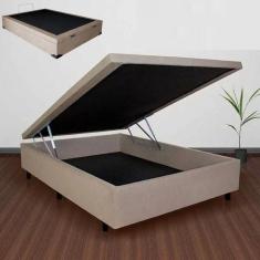 Cama Box Baú Casal Suede 138x188 Sllep Camas - Bege