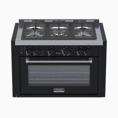 Fogao de Embutir 5 Bocas Venax Temis Preto Fosco Gas Glp