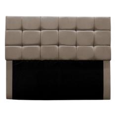 Cabeceira Cama Box Queen 160 cm Bianca Suede Bege Escuro - Tatite Deco