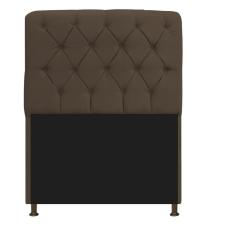 Cabeceira Estofada Lady 90 Cm Solteiro Com Capitonê Suede - Doce Sonho Móveis Marrom