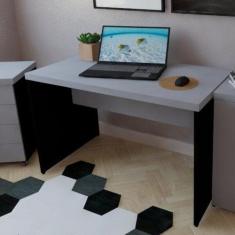 Escrivaninha Mesa Escritório 110cmx60cm 110cm Preto E Cinza Cristal - 